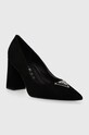 Semišové lodičky Guess BARSON FLPBAR.SUE08.BLACK čierna SS24