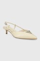 Kožené lodičky Guess JESSON FLPJES.LEA05.CREAM béžová SS24