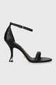 Guess sandały skórzane KABECKA pozostałe czarny FLPKAB.LEA03.BLACK
