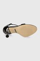 Guess sandale de piele NANY FLPNAN.PAT03.BLACK negru