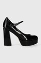 Guess czółenka skórzane PREMO powyżej 8 cm czarny FLPPRE.PAT08.BLACK