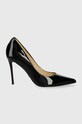 Kožené lodičky Guess SABALIA6 více než 8 cm černá FLPSB6.PAT08.BLACK