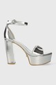 Guess sandale de piele SETON gros argintiu FLPSET.LEM03.SILVE