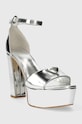 Guess sandale de piele SETON FLPSET.LEM03.SILVE argintiu SS24