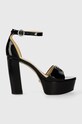 Kožené sandály Guess SETON více než 8 cm černá FLPSET.PAT03.BLACK
