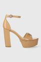 Kožne sandale Guess SETON iznad 8 cm bež FLPSET.PAT03.NUDE