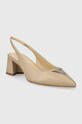 Guess pantofi de piele ZANDA FLPZAN.LEA05.TAUPE bej SS24