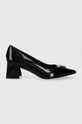 Guess czółenka skórzane ZABBI 5-8 cm czarny FLPZBB.PAT08.BLACK