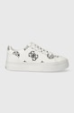 Guess sneakersy GIANELE4 imitacja skóry licowej biały FLPGN4.ELE12.WHBLK