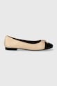 Шкіряні балетки Tory Burch Cap-Toe Ballet бежевий 154512.650