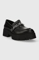 Шкіряні мокасини HUGO Kris 50513483.001 чорний SS24