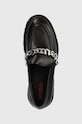 Шкіряні мокасини HUGO Kris чорний 50513483.001