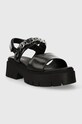 HUGO sandale de piele KrisSandal 50513534.001 negru SS24