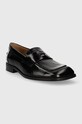 Kožené mokasíny BOSS Aysha 50512997.001 černá SS24