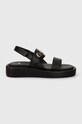 BOSS sandale de piele Scarlet platformă negru 50513299.001