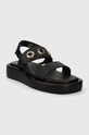 BOSS sandale de piele Scarlet 50513299.001 negru SS24