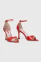 Kožené sandále Custommade Ashley Glittery Lacquer červená