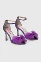 Шкіряні сандалі Custommade Ashley Metallic Tulle фіолетовий