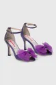 Custommade sandali in pelle Ashley Metallic Tulle violetto