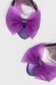 фіолетовий Шкіряні сандалі Custommade Ashley Metallic Tulle