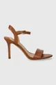 hnedá Kožené sandále Lauren Ralph Lauren Gwen Dámsky