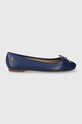Lauren Ralph Lauren baleriny skórzane Jayna granatowy 802940728002.400