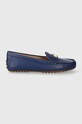 Lauren Ralph Lauren mokasyny skórzane Barnsbury płaski granatowy 802852847016.400