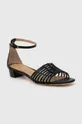 Kožené sandále Lauren Ralph Lauren Fionna čierna