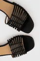 čierna Kožené sandále Lauren Ralph Lauren Fionna