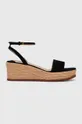 čierna Semišové sandále Lauren Ralph Lauren Leona Dámsky