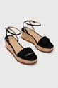 Semišové sandále Lauren Ralph Lauren Leona čierna