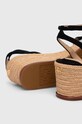 Încălțăminte Lauren Ralph Lauren sandale din piele întoarsă Leona 802920421001.001 negru
