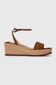 Lauren Ralph Lauren sandały zamszowe Leona 5-8 cm brązowy 802920421002.200