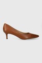 Lauren Ralph Lauren stilettos de piele Adrienne subțire maro 802940572002.270