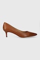 Kožené lodičky Lauren Ralph Lauren Adrienne usňová koža hnedá 802940572002.270