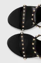 czarny Just Cavalli sandały skórzane