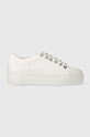 AGL sneakers din piele CRYSTAL plată alb D925270PGKV019A634
