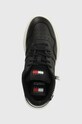 Tommy Jeans sneakers TJW RETRO BASKET FLATFORM CHARM negru EN0EN02421