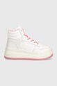 Tenisky Tommy Jeans TJW RETRO BASKET MC LACE UP imitace kůže bílá EN0EN02422
