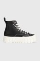 Tommy Jeans tenisi de piele TJW PLATFORM MC platformă negru EN0EN02498