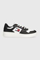 Кожаные кроссовки Tommy Jeans TJW RETRO BASKET ESS плоская чёрный EN0EN02505