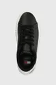 μαύρο Δερμάτινα αθλητικά παπούτσια Tommy Jeans TJW LEATHER CUPSOLE ESS
