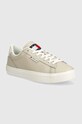 Кросівки Tommy Jeans TJW CUPSOLE SNEAKER ESS імітація замші бежевий EN0EN02508