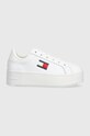 Шкіряні кросівки Tommy Jeans TJW FLATFORM ESS платформа білий EN0EN02518