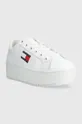 Tommy Jeans sneakersy skórzane TJW FLATFORM ESS biały