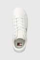 Δερμάτινα αθλητικά παπούτσια Tommy Jeans TJW FLATFORM ESS λευκό EN0EN02518