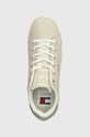 Tommy Jeans sneakersy skórzane TJW FLATFORM ESS beżowy EN0EN02518