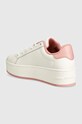 Încălțăminte Tommy Jeans sneakers din piele TJW FLATFORM ESS EN0EN02518 roz