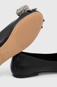 Kurt Geiger London bőr balerina cipő Bow Ballerina fekete 621300109.BLACK