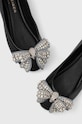 Kurt Geiger London bőr balerina cipő Bow Ballerina 621300109.BLACK fekete